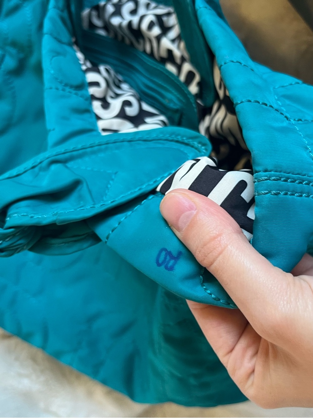 Marc by Marc Jacobs Teal Pretty Nylon Tate Tote - Quilted Logo Bag - Picture 5 of 9